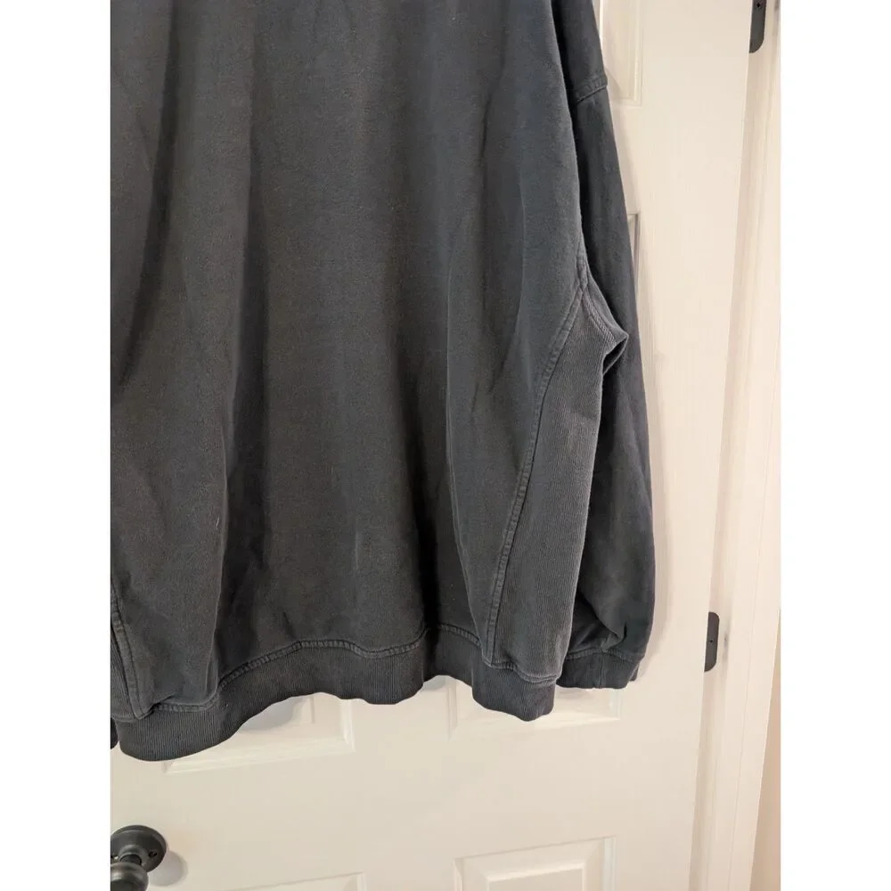 Nike Quarter Zip Fleece Pullover Men's XL Black Faded Vintage Look